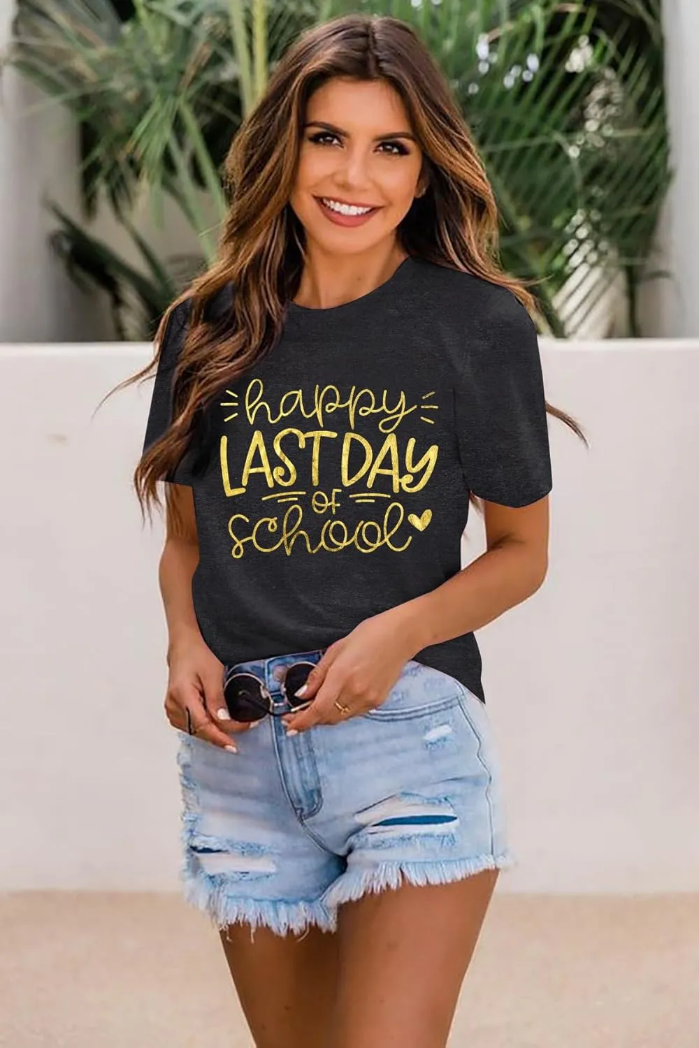 ALLTB Last Day of School Shirt for Teachers Women Teacher Life T-Shirt School Graduation Tee Appreciation Gift Shirt Top
