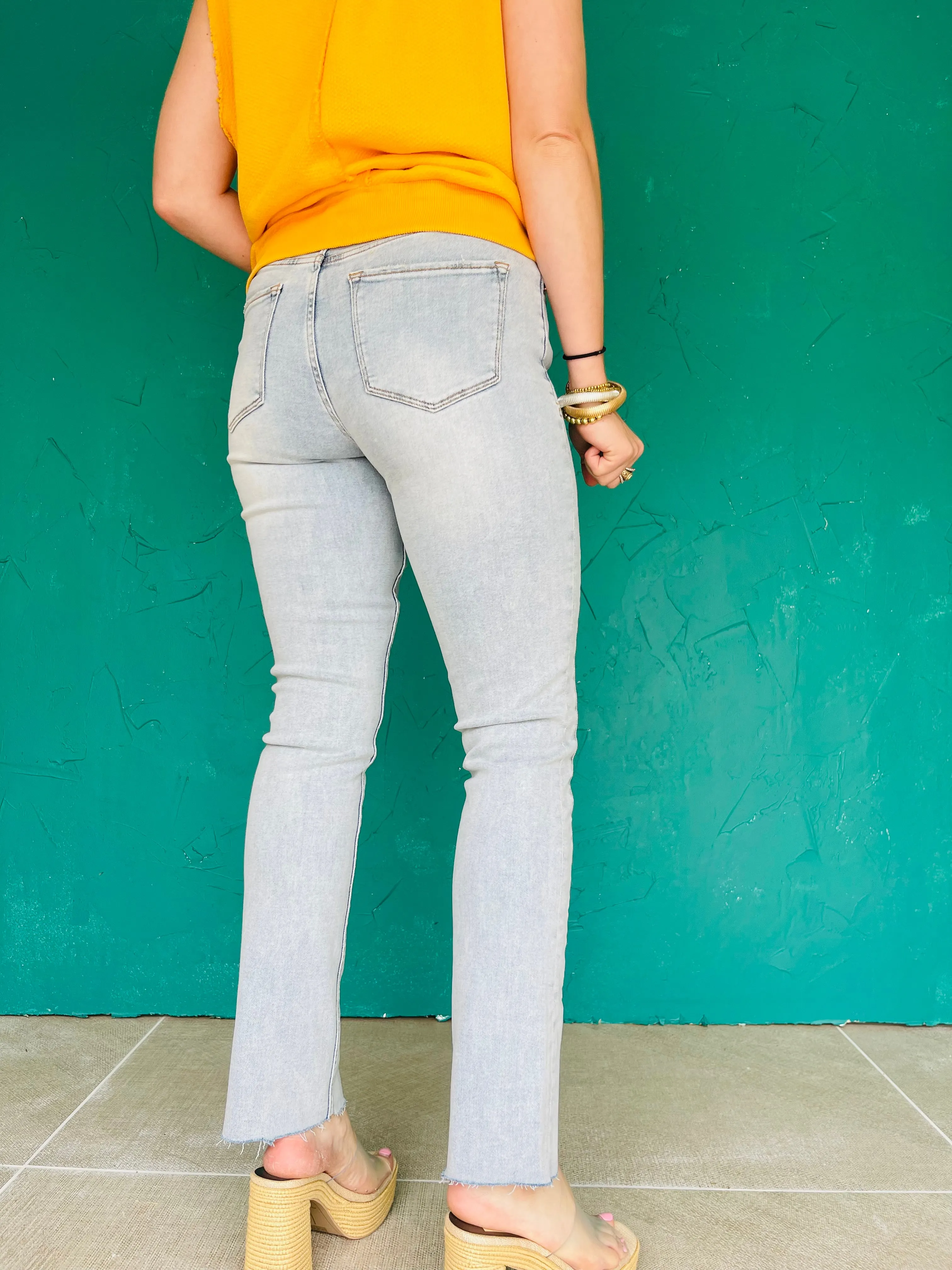 Blaire Flare Leg Jeans W/ Slit