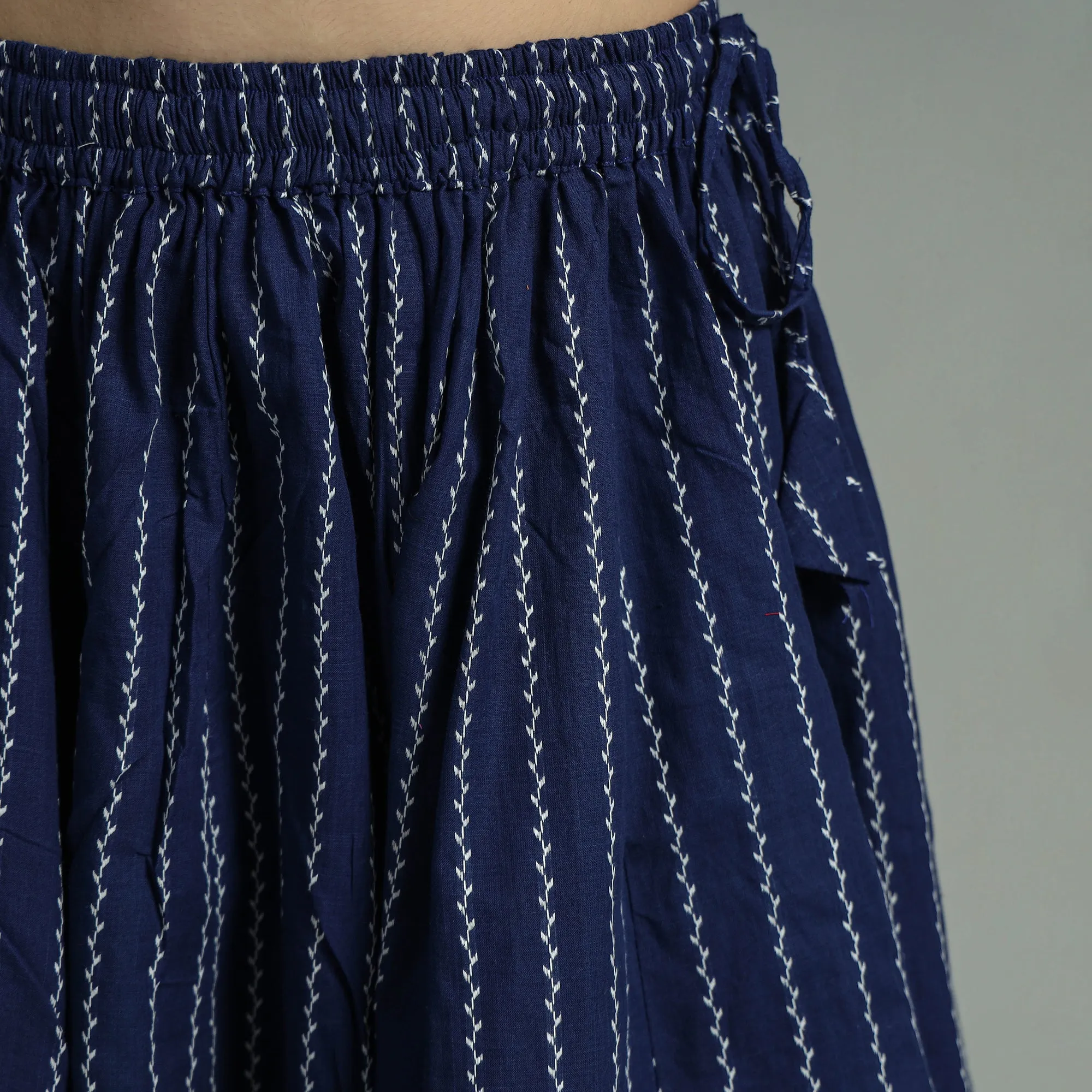 Blue - Jacquard Patchwork 24 Kali Cotton Long Skirt 03