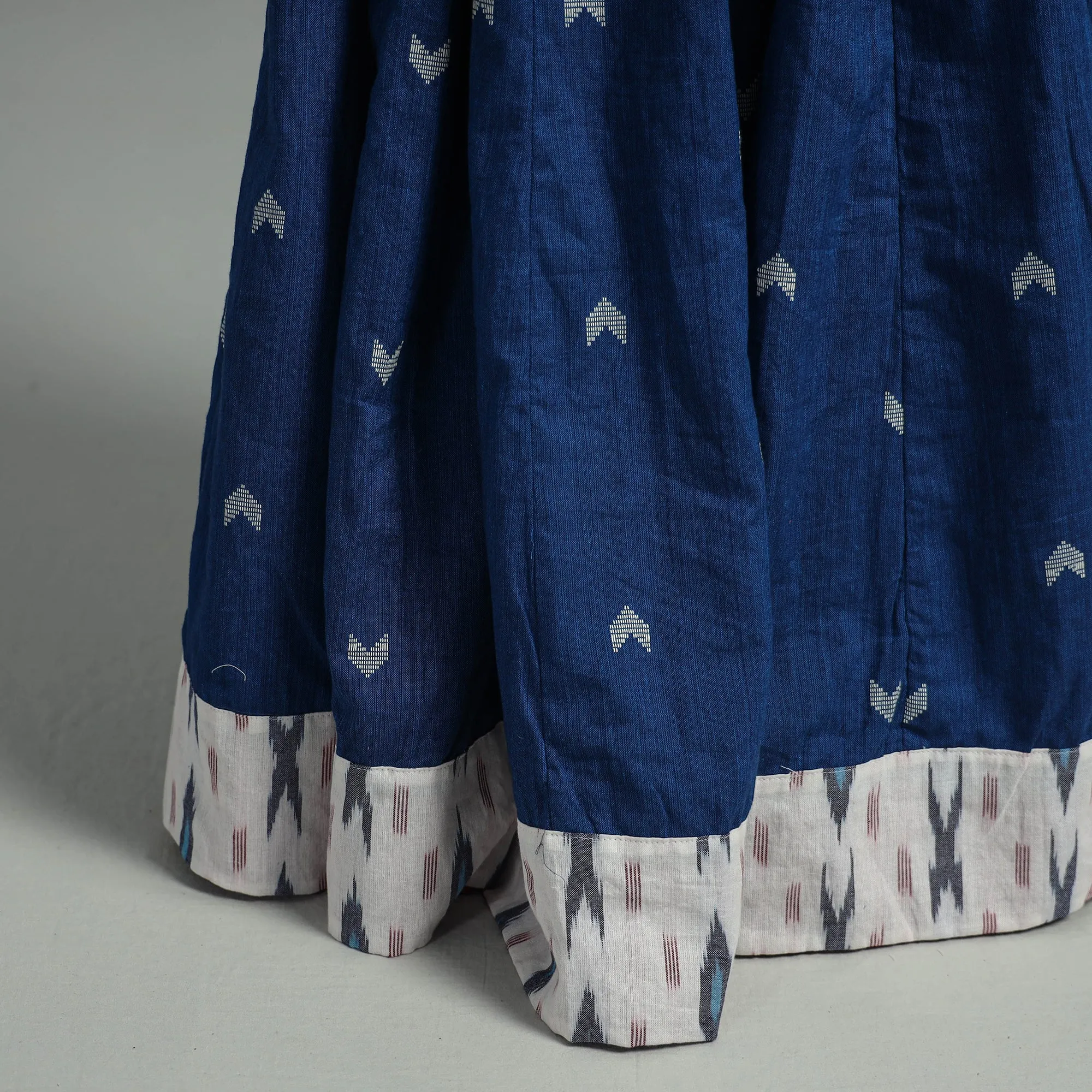 Blue - Jacquard Patchwork 24 Kali Cotton Long Skirt 08