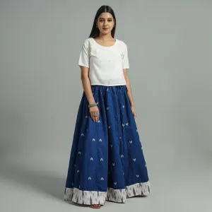 Blue - Jacquard Patchwork 24 Kali Cotton Long Skirt 08