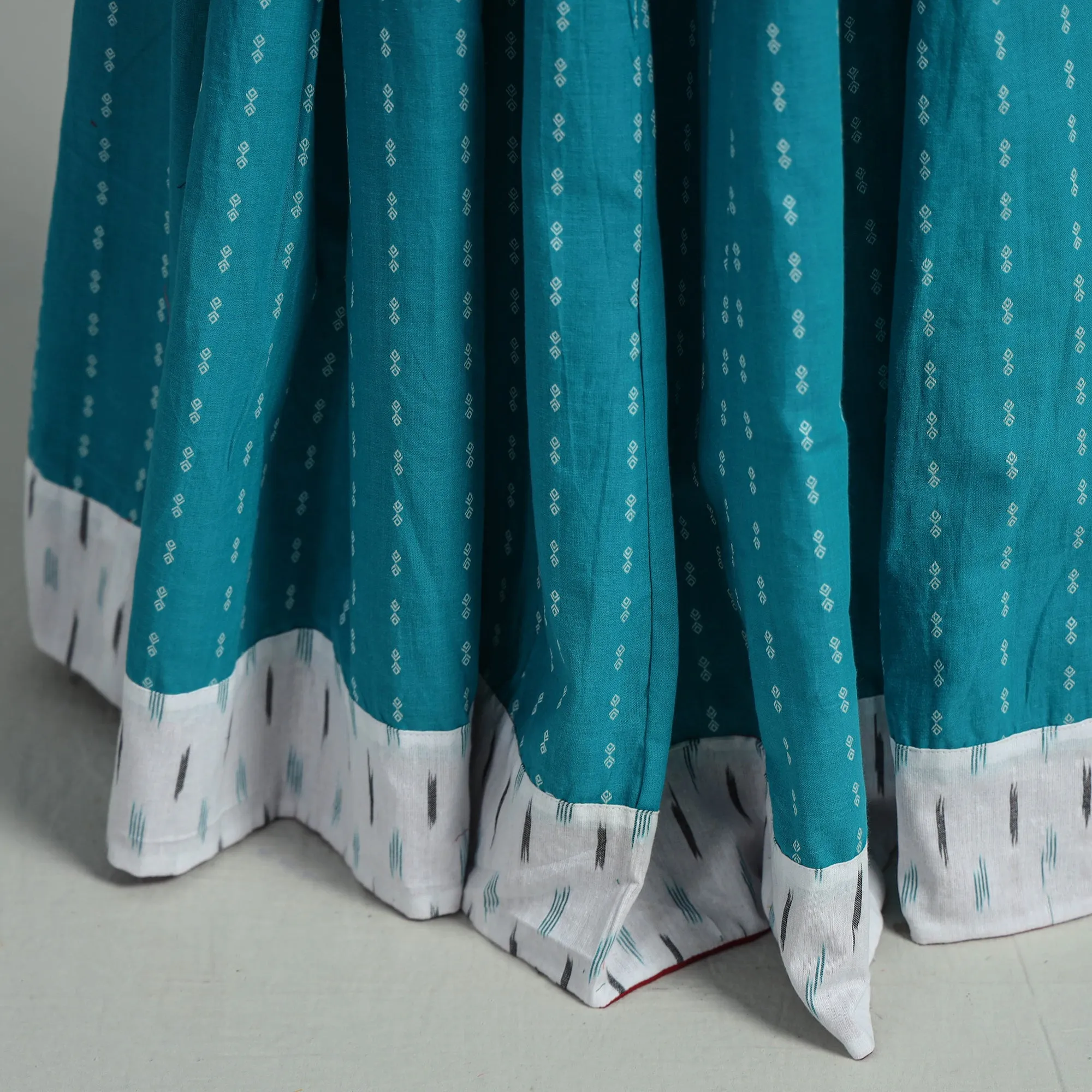 Blue - Jacquard Patchwork 24 Kali Cotton Long Skirt 29