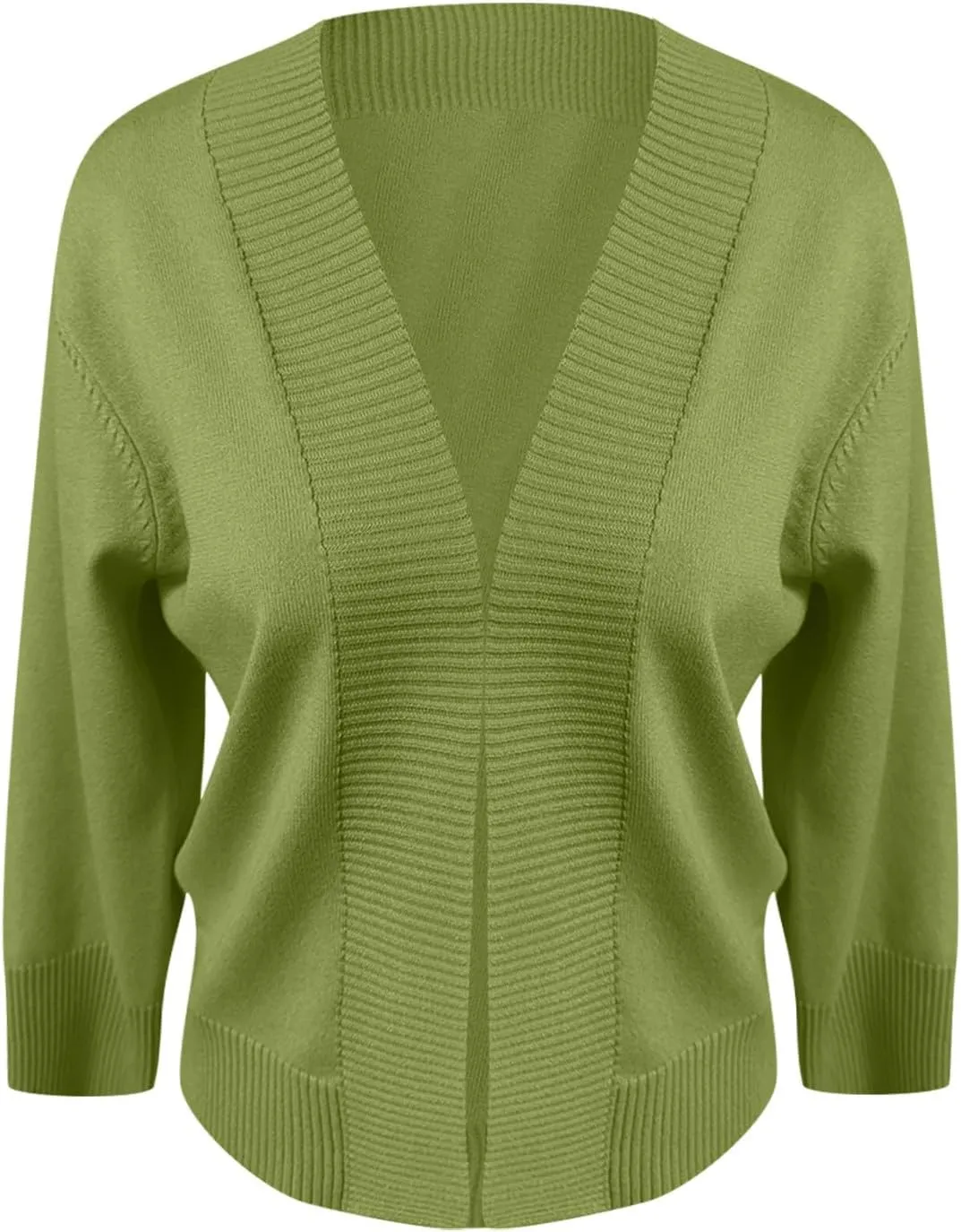 Cropped Cardigan Sweaters for Women Lightweight 3/4 Sleeve Open Front Short Shrugs Cardigans Fall Sweater Jacket Tops