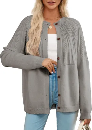 Dokotoo Cardigan Sweaters for Women 2024 Fall Outfits Long Sleeve Crochet Knit Sweaters