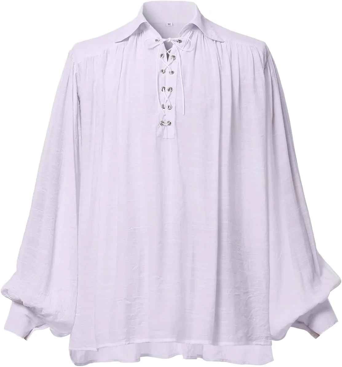 GRACEART Pirate Shirt Men Vampire Renaissance Shirts Victorian Ruffled Medieval Costume Cotton Linen Shirt