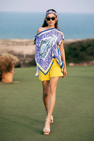Haven Straight Gold Yarn Thigh Length Shorts