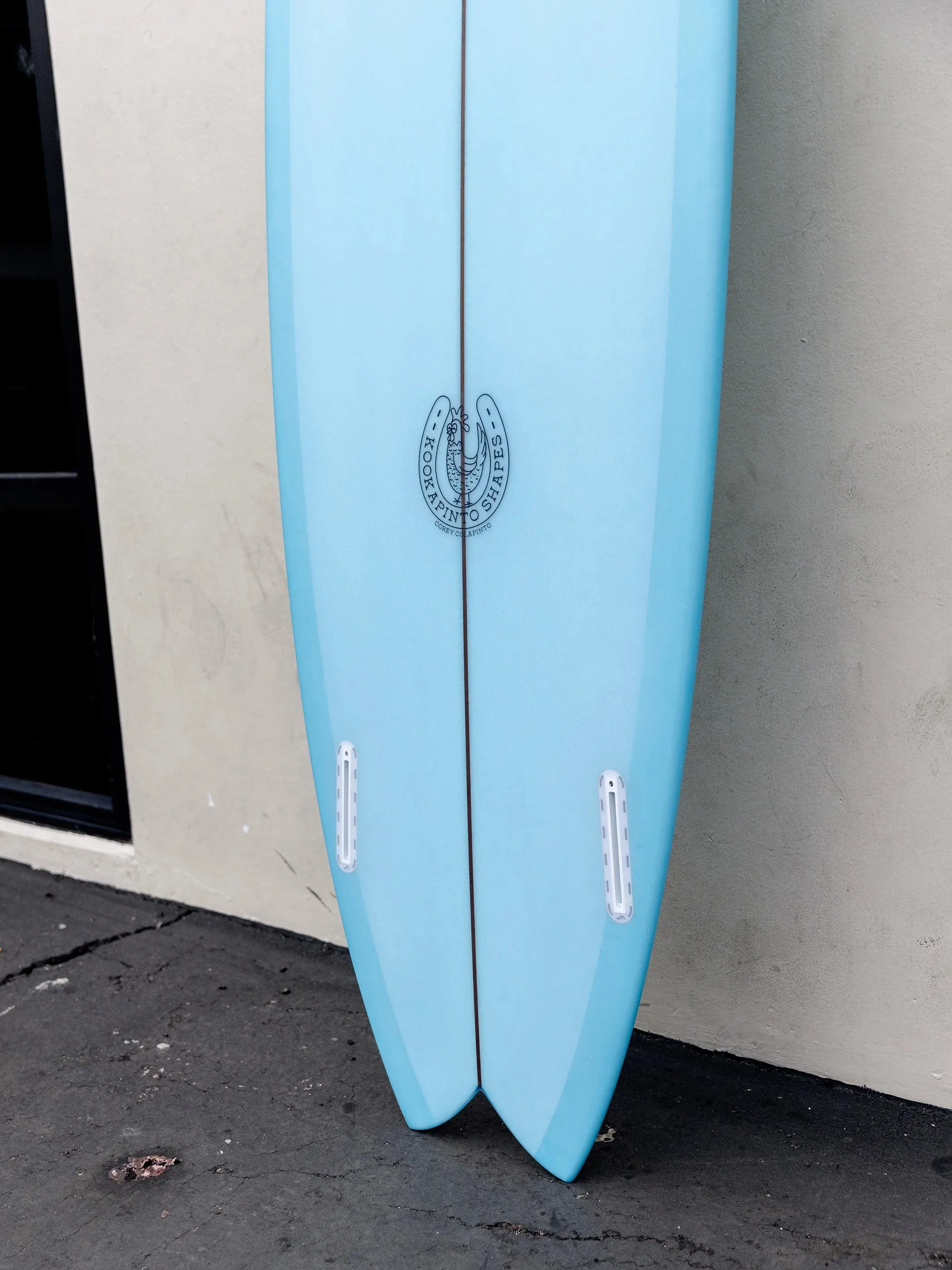 Kookapinto Shapes | 7'2" Thin Twin Baby Blue Fish Surfboard