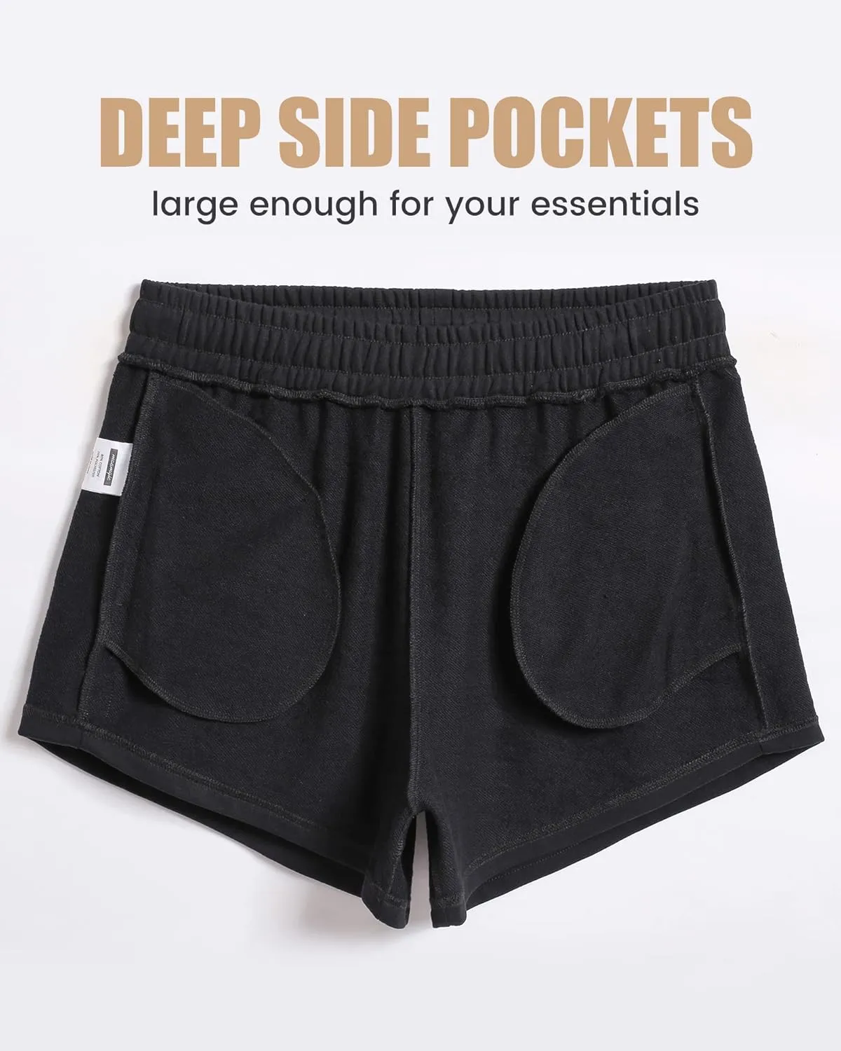 maamgic Sweat Shorts Women Casual Drawstring Cotton Shorts Comfy Elastic Waist Gym Athletic Running Workout Shorts for Women