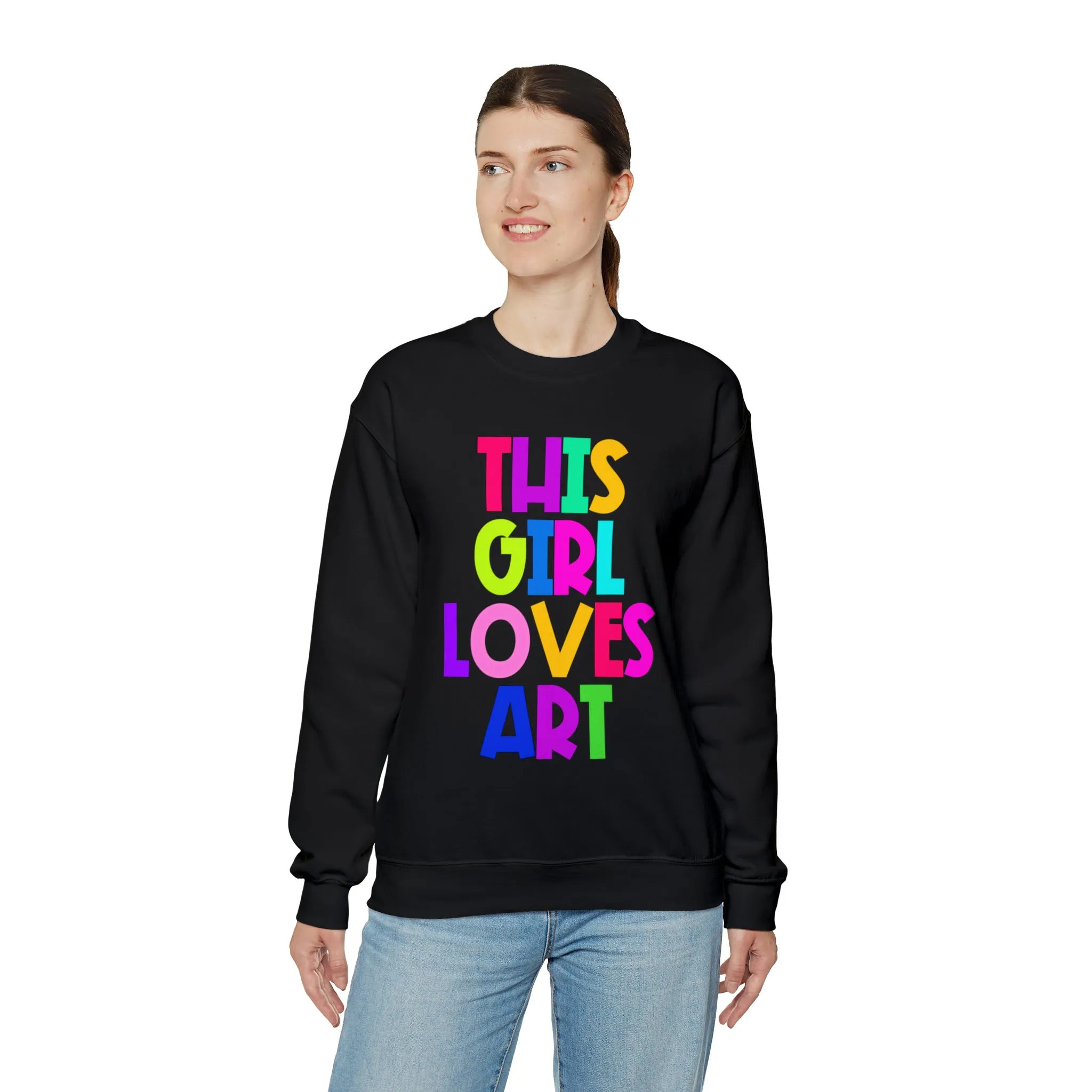 This Girl Loves Art Unisex Heavy Blend™ Crewneck Sweatshirt