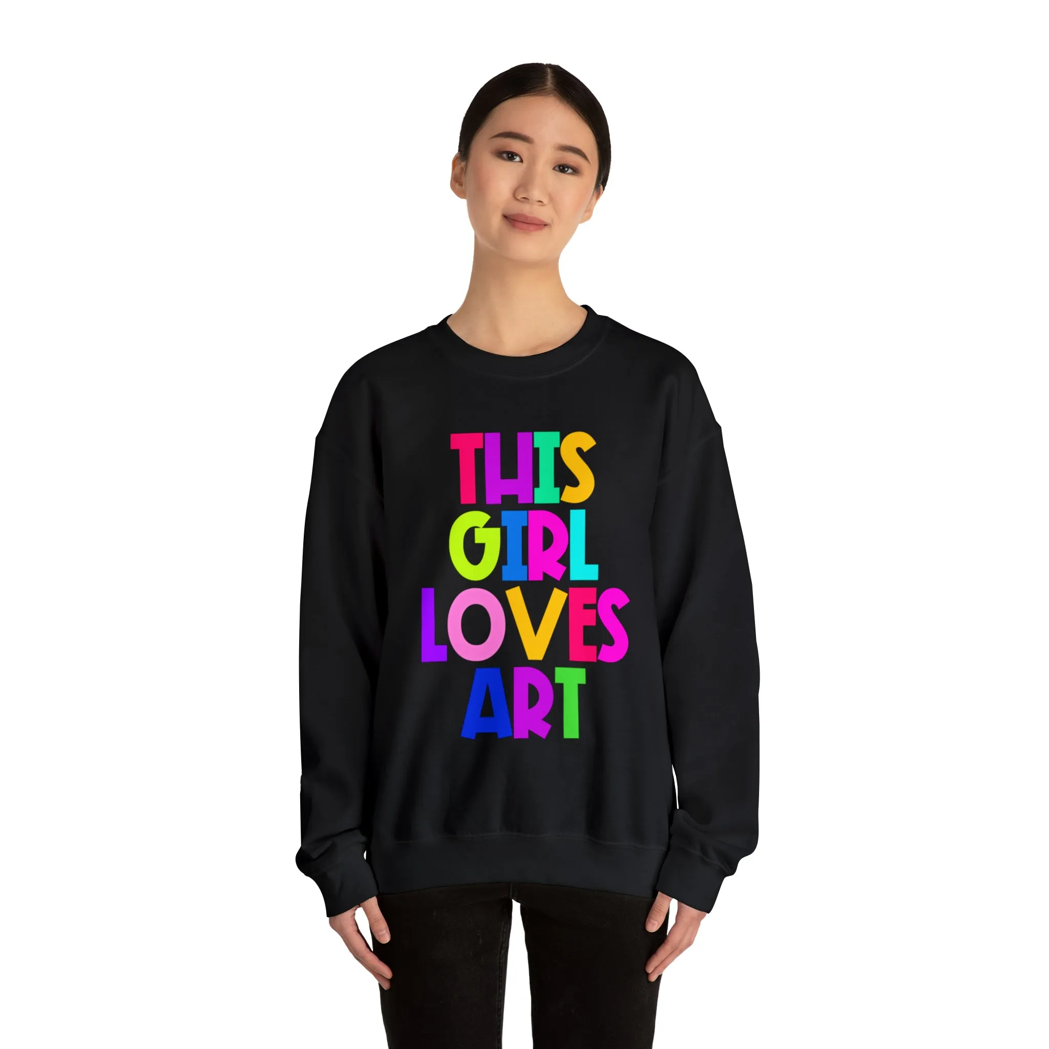 This Girl Loves Art Unisex Heavy Blend™ Crewneck Sweatshirt