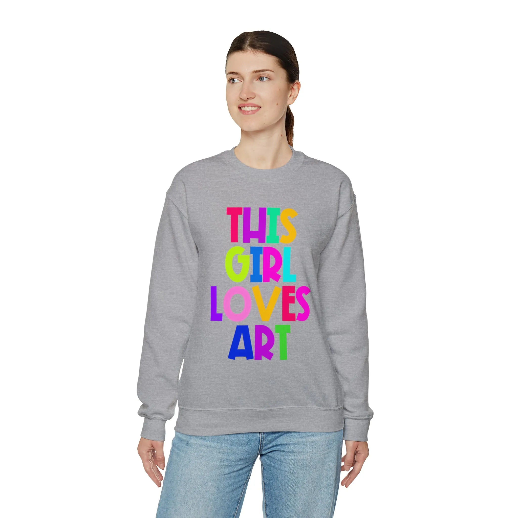 This Girl Loves Art Unisex Heavy Blend™ Crewneck Sweatshirt