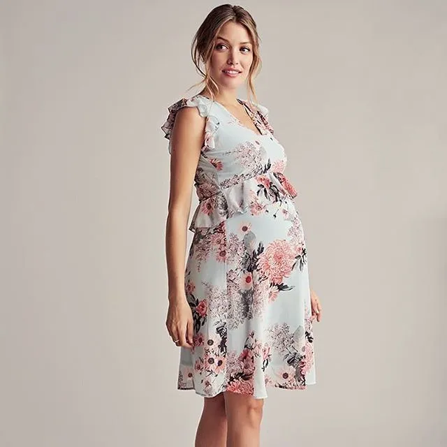 Women Sleeveless Maternity Dress Casual Flower Print