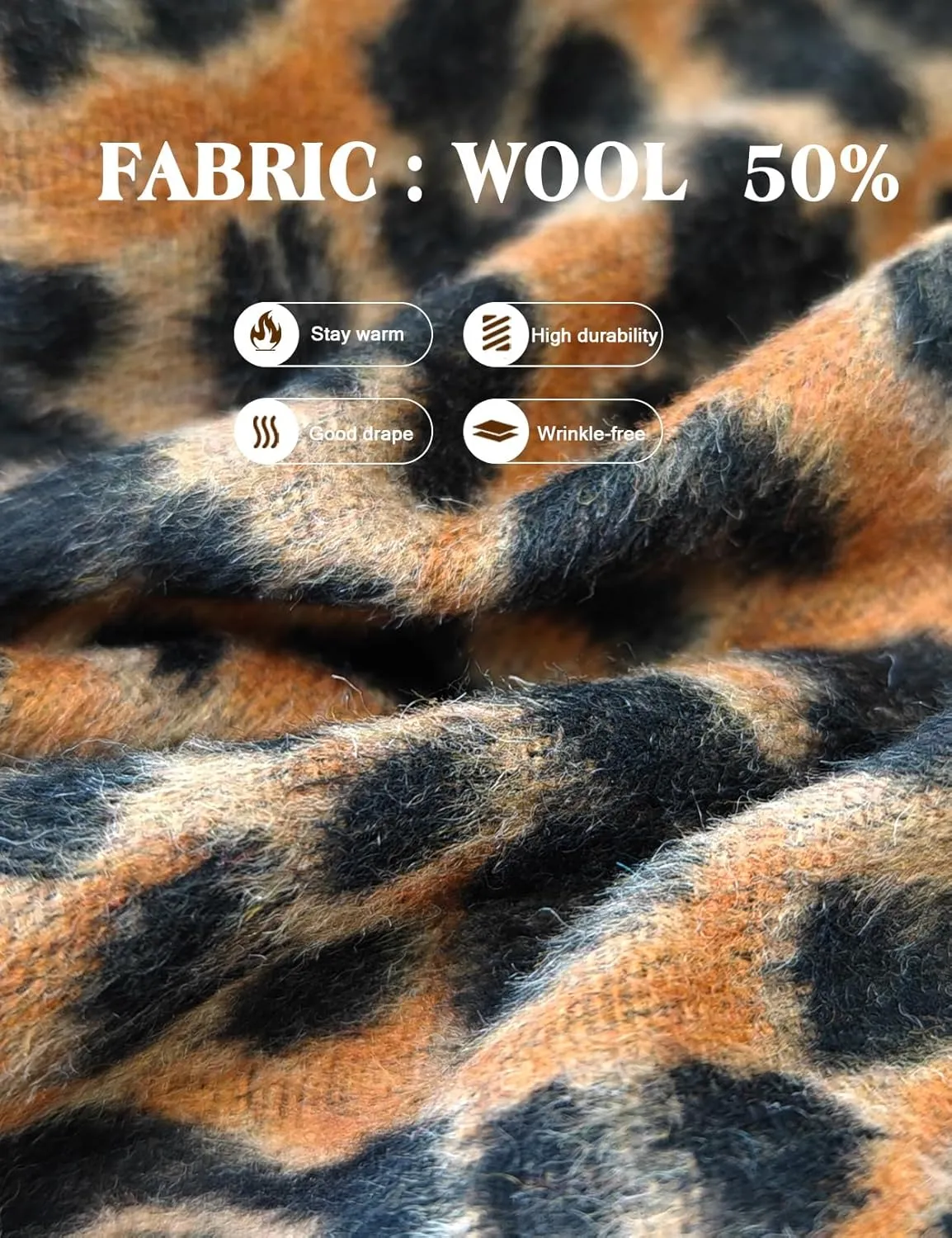 Women Wool Blend Cape Coat with Pockets Vintage Idyllic Single-Breasted Pea Coat Outwear for Fall Winter