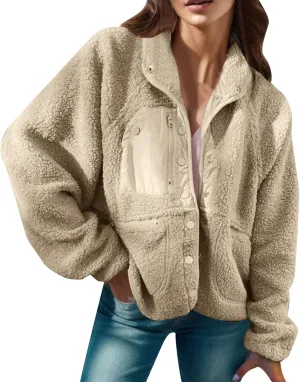 Womens Oversized Sherpa Jacket Fuzzy Fleece Teddy Coat Petite Open Front Hooded Cardigan Winter Warm Outwear Overcoats